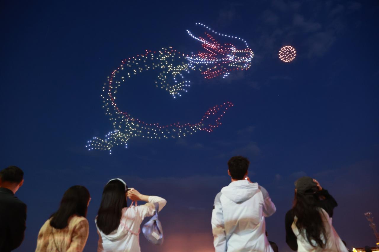 China dragon drone show